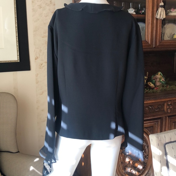 Virgo Petite Black Button-up Blazer Sz14 NWTS - Picture 6 of 8